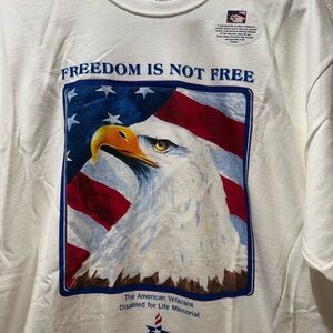 Patriotic Eagle Graphic Tee - White